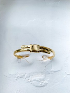 Handmade tied brass bangle