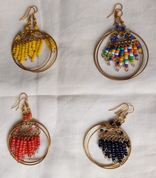 Boucles d'oreilles africaines / bijoux femmes / boucles d'oreilles faites à la main
