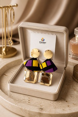 Boucles d'oreilles en wax doré