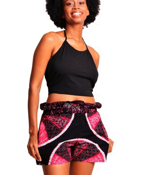 ankara shorts - paper bag shorts