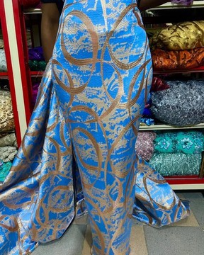 Damask , brocade , fabric for suit (5 yards )