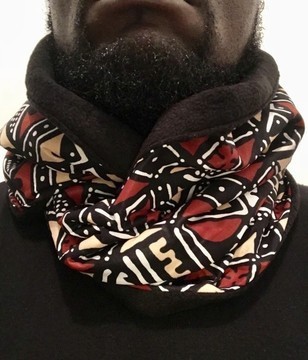 Snood-mixed scarf "Bogolan"