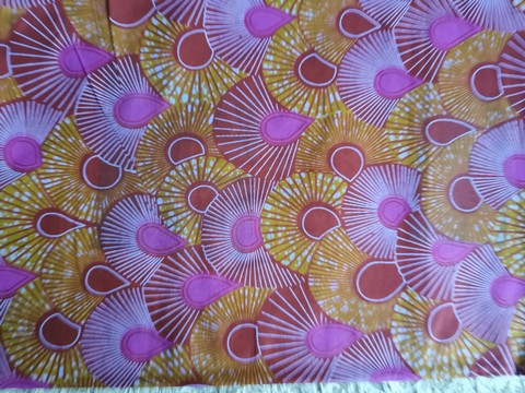 COUPON FABRIC WAX AFRICAN WEDDING FLOWER PATTERN