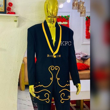 Costume brodé homme africain, veste blazer homme et pantalon assorti, costume de bal homme