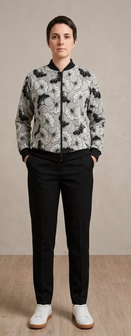 Bombers unisexe en Wax noir et blanc – Style graphique et contemporain