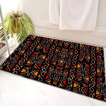 Bogolan Colorful Bathroom Mats Pattern Bath Rugs (LARGER SIZES AVAILABLE)