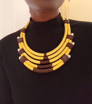 yellow thread necklace