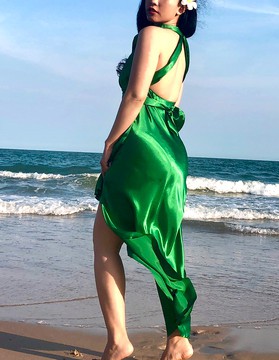 Robe satin, robe demoiselle d'honneur, robe de soirée