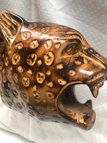 Wooden cheetah head curving/ wall hanging cheetah sculpture