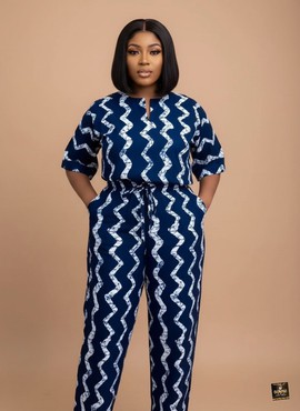 Indigo Zig-Zag Jumpsuit