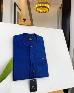 An Admiral Blue, clear view blue Swarovski buttons kaftan