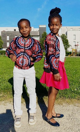 Beau Bombers  enfant en tissu imprimé africain
