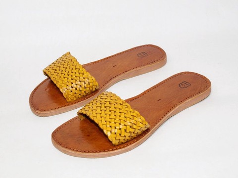 Sandale de plage en vrai cuir pour Femme