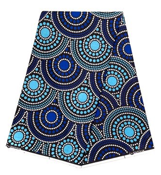 African Wax fabrics 100% cotton 2 yards 1m80 "blue love"