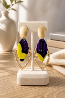 Boucles d'oreilles en wax doré