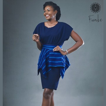 Peplum belt in blue woven loincloth