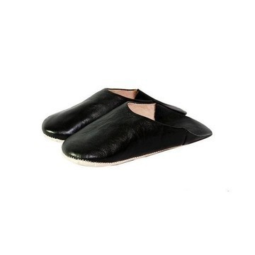 Genuine Leather Slippers for Women Black