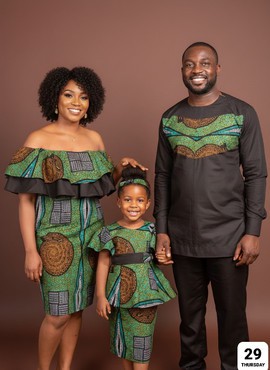 Tenues familiales élégantes en imprimé africain : une harmonie stylée dans la tradition