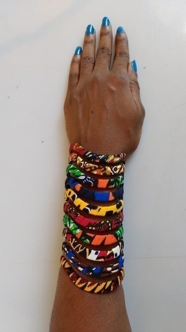 Bracelet cuff along ethnic African Waxprints