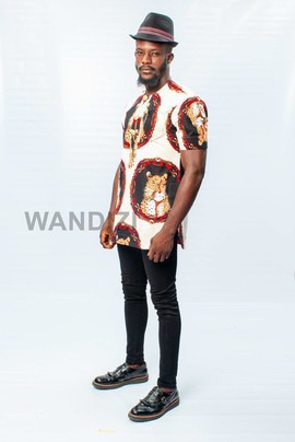 Isi Agu Print Shirt, African Men Clothing, African Mens Wear, Traditional Shirt