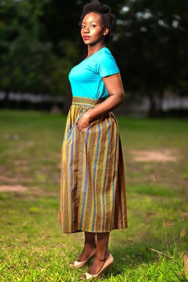 Midi skirt in wax