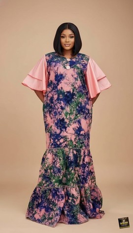 Blush &amp; Emerald Adire Maxi Dress