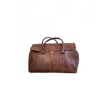 Handmade genuine leather travel bag with shoe compartment - Large weekend bag