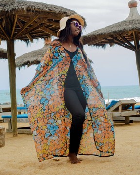 Wax print kimono
