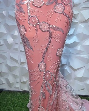 Beaded Lace fabric, luxury lace (5 yards)