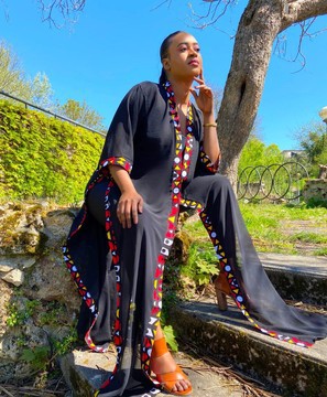 Kimono fluide Imprimé bogolan « renaissance »