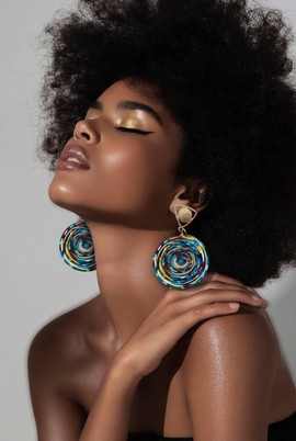 Boucles d'oreilles en wax forme spirale
