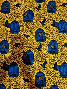 African wax fabric Ankara fabric printed wax bird cage pattern