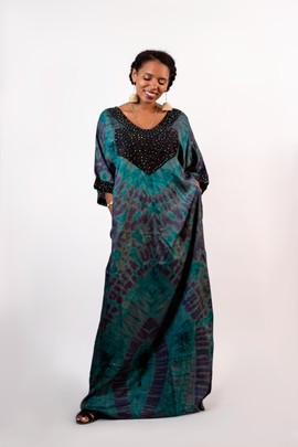 Tiwa Long Kaftan/ Boubou | Rich Aunty Tye and dye| African style Gown|Gifts For Her