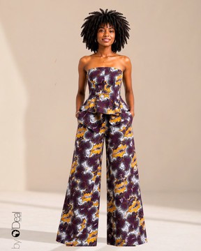 Magnifique Ensemble pantalon large et son top bustier