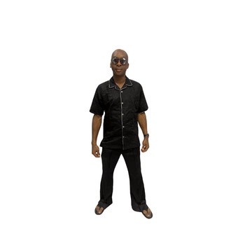 Black Cotton Shirt with White Detailing's