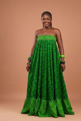 Adire Smocked Strapless Maxi|Garden parties|Casual fit|Daytime Outings|Brunch dates