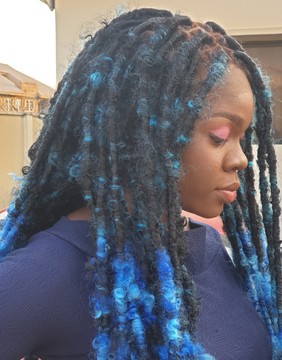 22 inches ombre butterfly distressed locs ,frontal wig, wig for black women