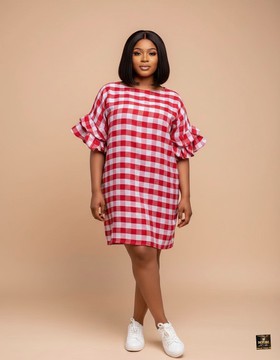 Caftan vichy Deola Ruby