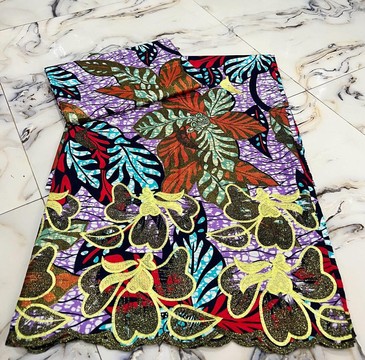 Embroidery Grand Glitter Super wax Vlisco/ Ankara Print