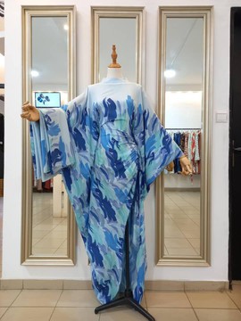 NDIAYE BLUE WATERCOLOR TUNIC