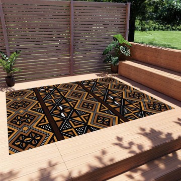 African Print Colorful Outdoor Rugs Mud Cloth Tribal Carpet (LARGER SIZES AVAILABLE)