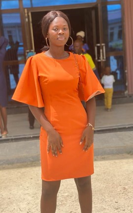 Mid length scuba African dress for women