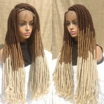 ombre goddess locs,soft locs, lace wig