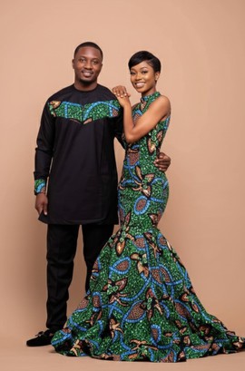 Robe sirène sculptée haut de gamme et tenue coordonnée pour homme