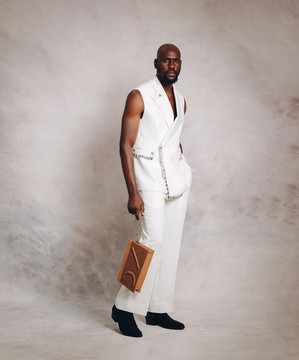 Une veste sans bras à revers trio monochrome blanc ivoire « jilted »