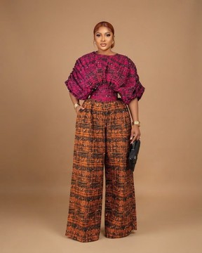 Ensemble Ankara deux pièces magenta et bronze