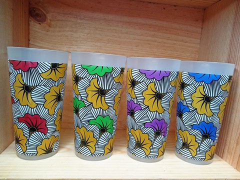 Lot de 4 Africup "multicolore"