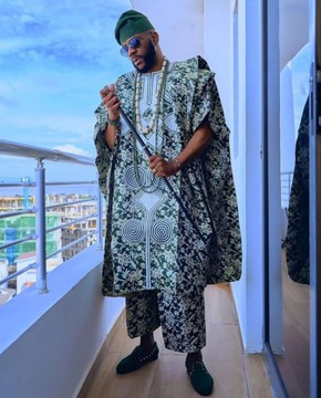 Traditional 4 piece Royal Damask set /African men's  Agbada clothing/wedding suits/Dashiki.