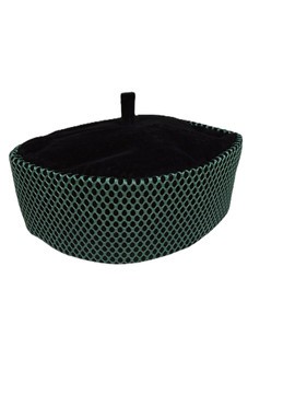 Green Velvet Net Kufi Cap, African Wedding Hat