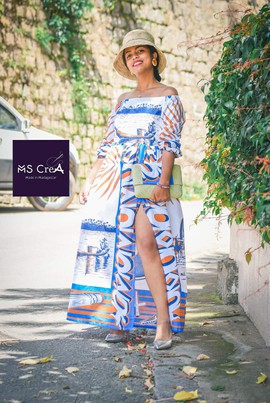 Robe maxi/ robe de fête,soirée,fiançailles,mariage/collection LAMBAOINE/ Madagascar